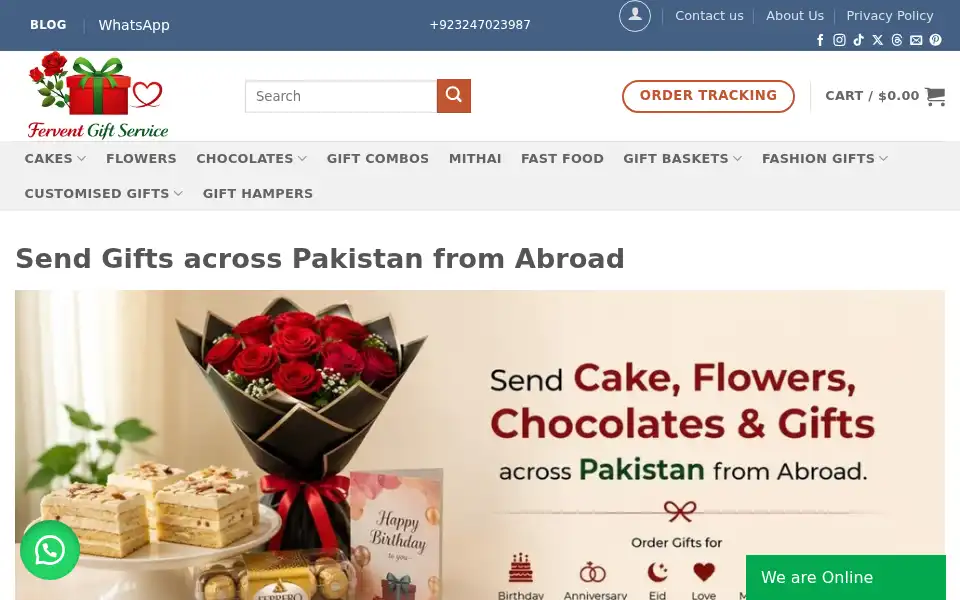 Screenshot of ferventgiftservice.com