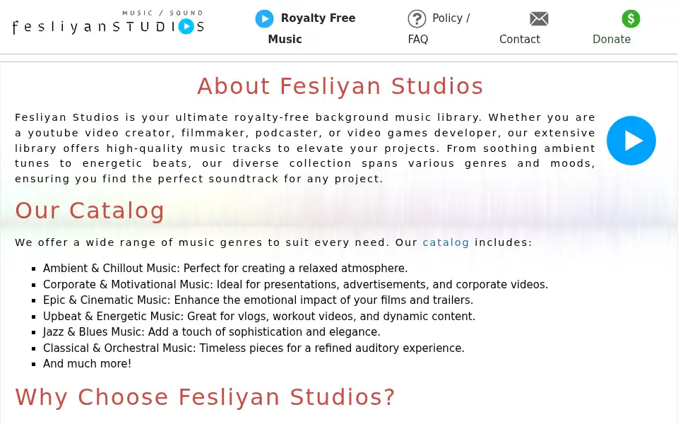 Screenshot of fesliyanstudios.com