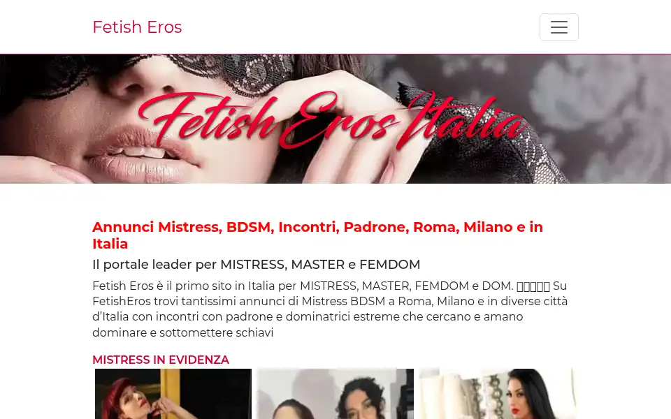 Screenshot of fetisheros.com