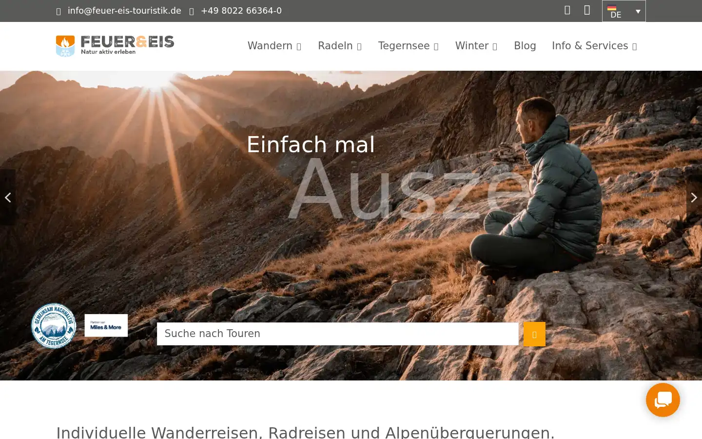Screenshot of feuer-eis-touristik.de