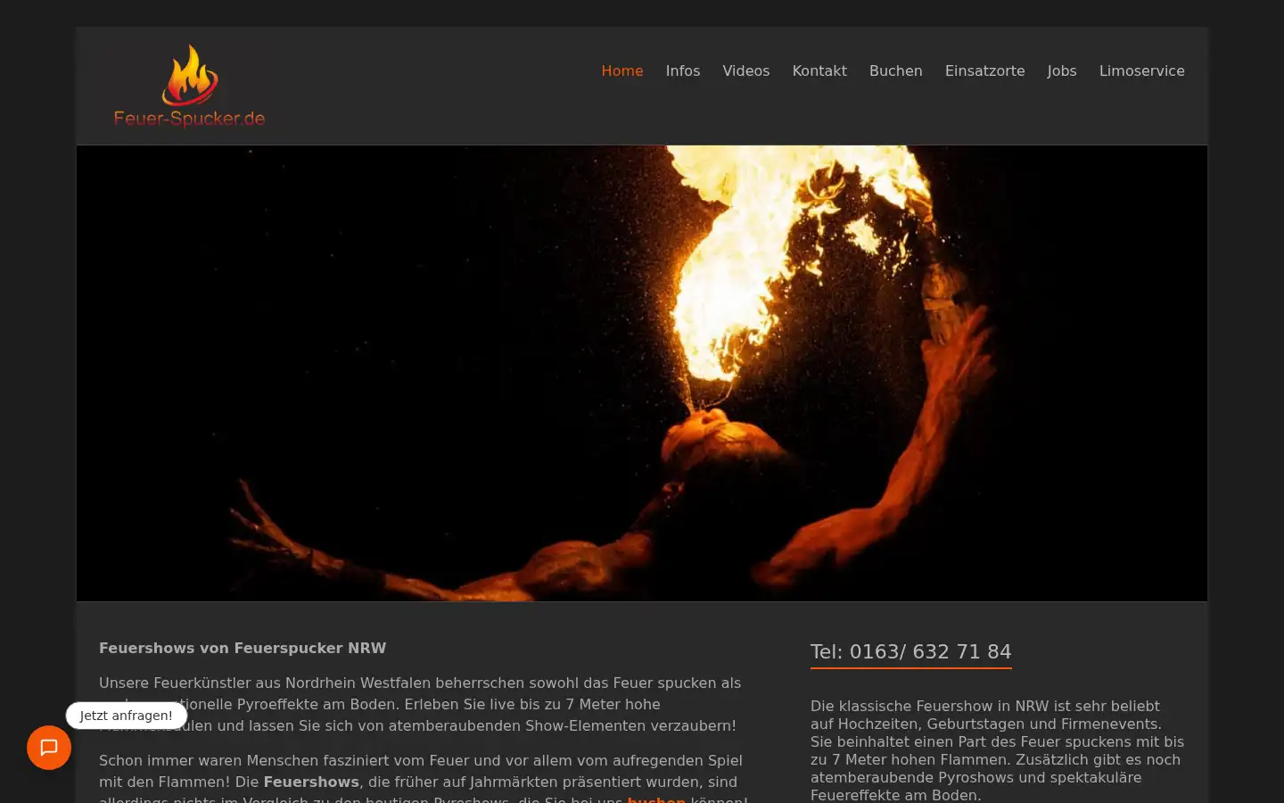 Screenshot of feuer-spucker.de