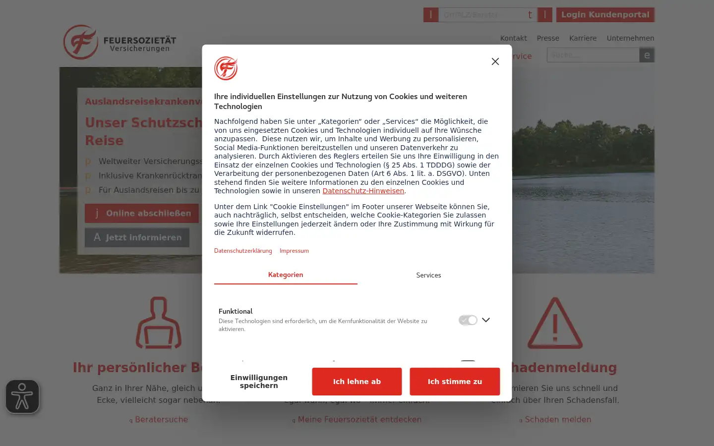 Screenshot of feuersozietaet.de