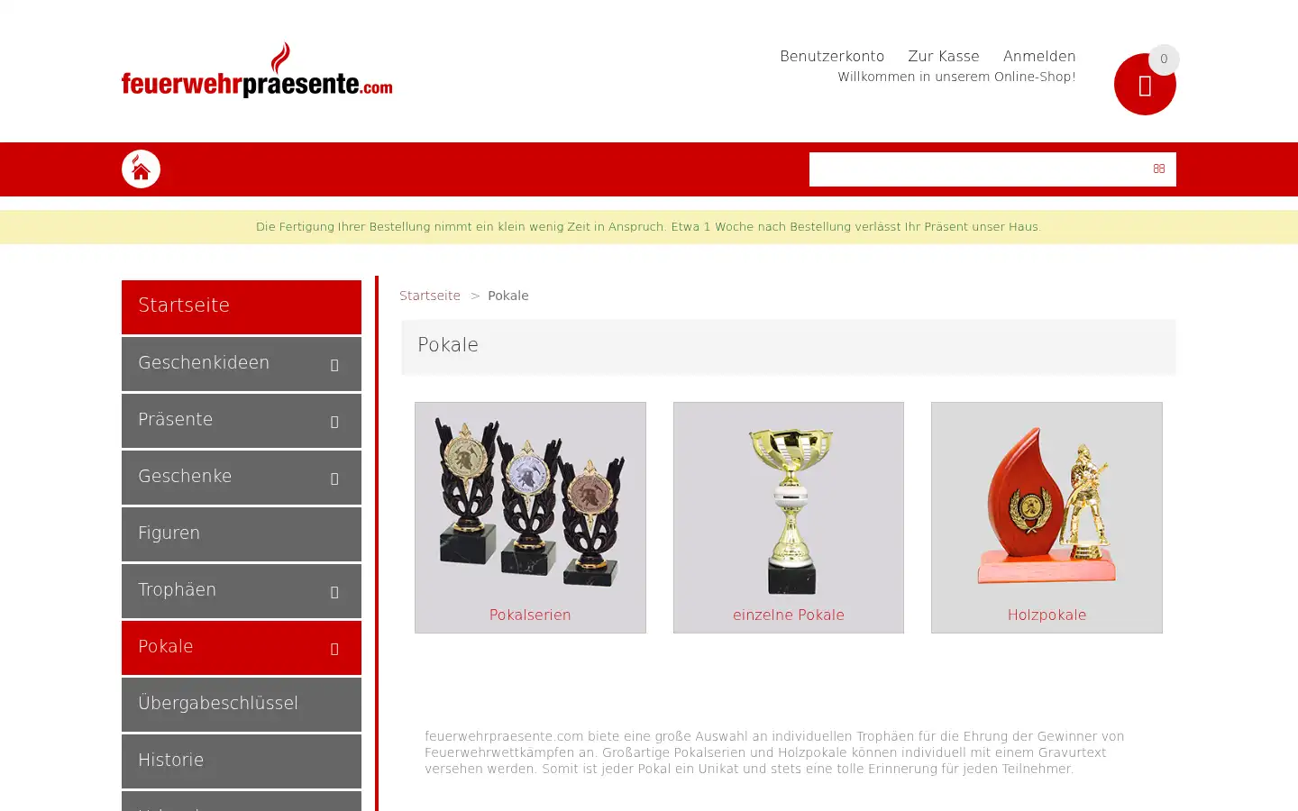 Screenshot of feuerwehrpraesente.com