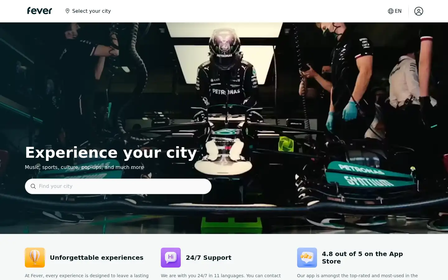 Screenshot of feverup.com