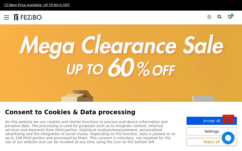 Screenshot of fezibo.co.uk