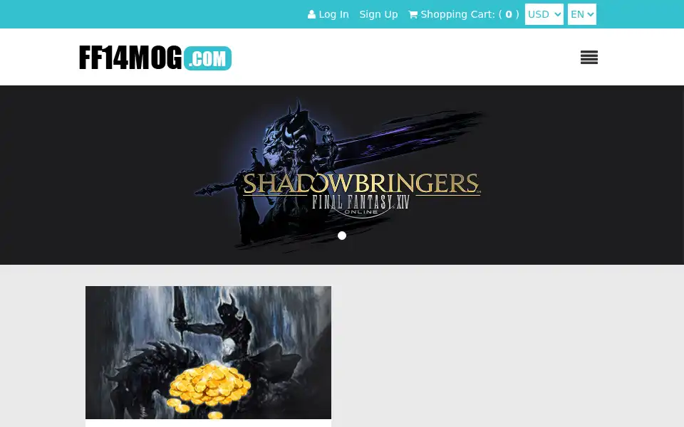 Screenshot of ff14mog.com