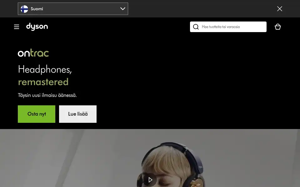 Screenshot of fi.dyson.com