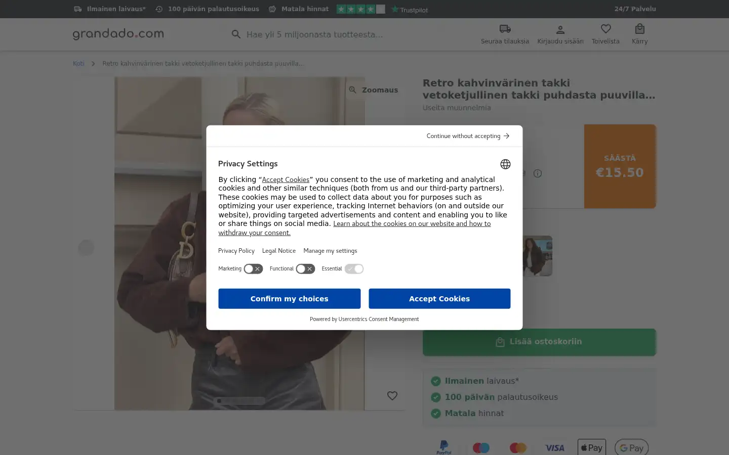 Screenshot of fi.grandado.com