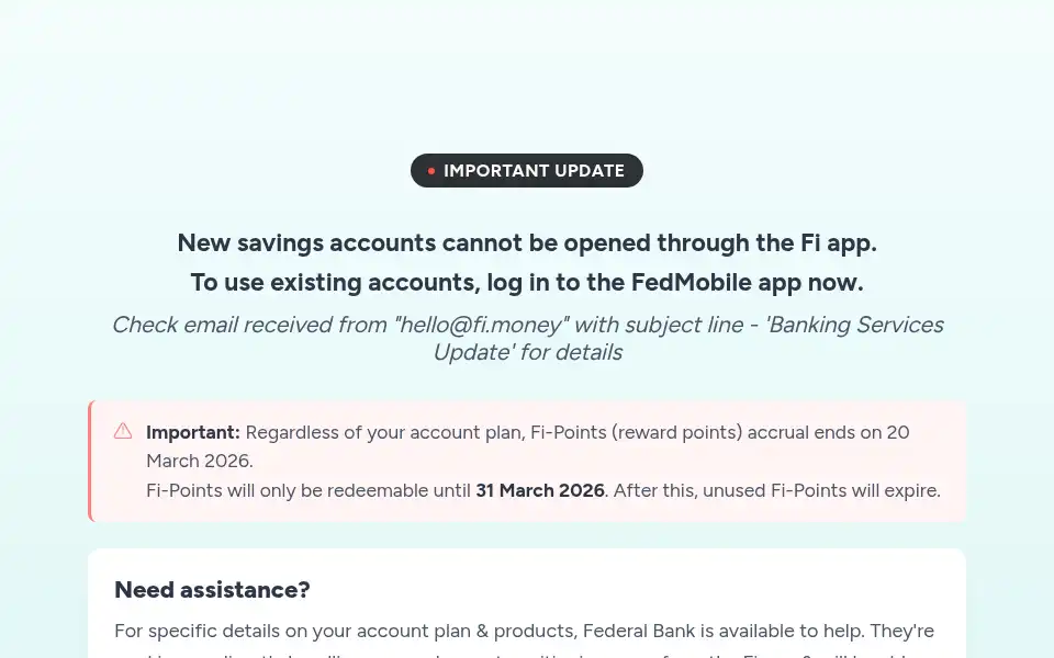 Screenshot of fi.money