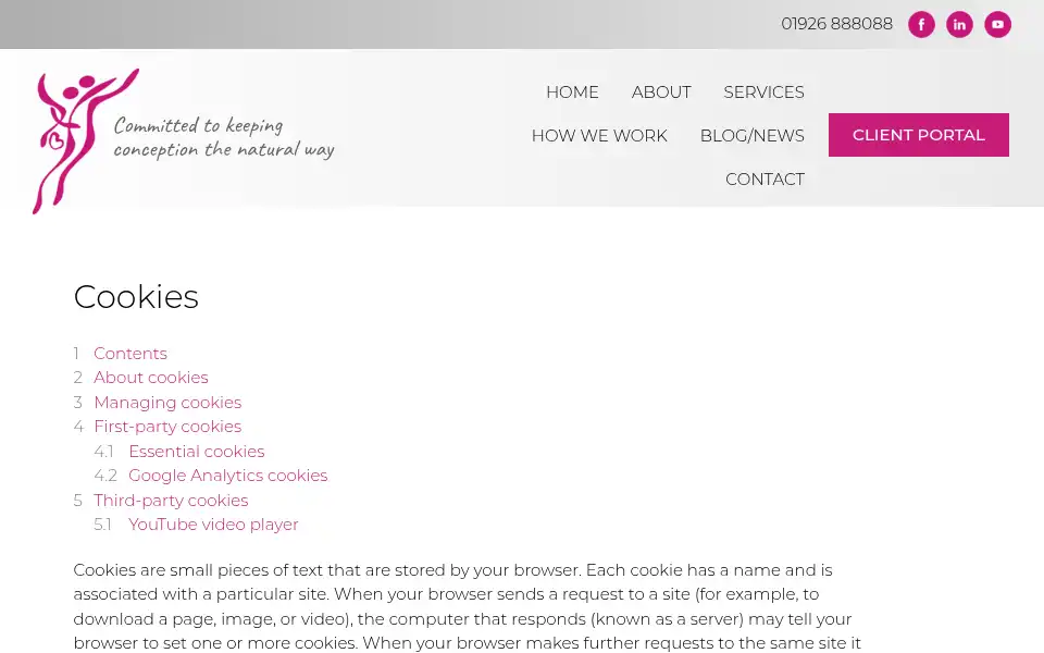 Screenshot of fiatfertilitycare.co.uk