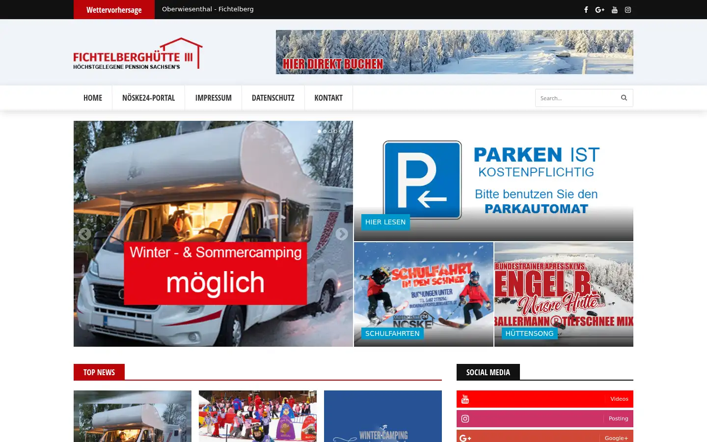 Screenshot of fichtelberghuette.de
