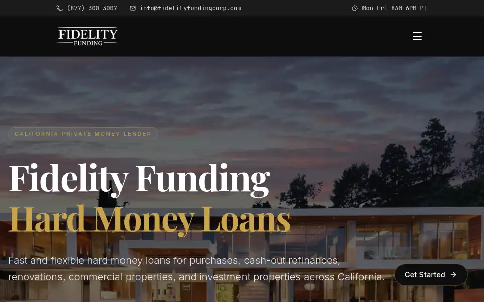 Screenshot of fidelityfundingcorp.com
