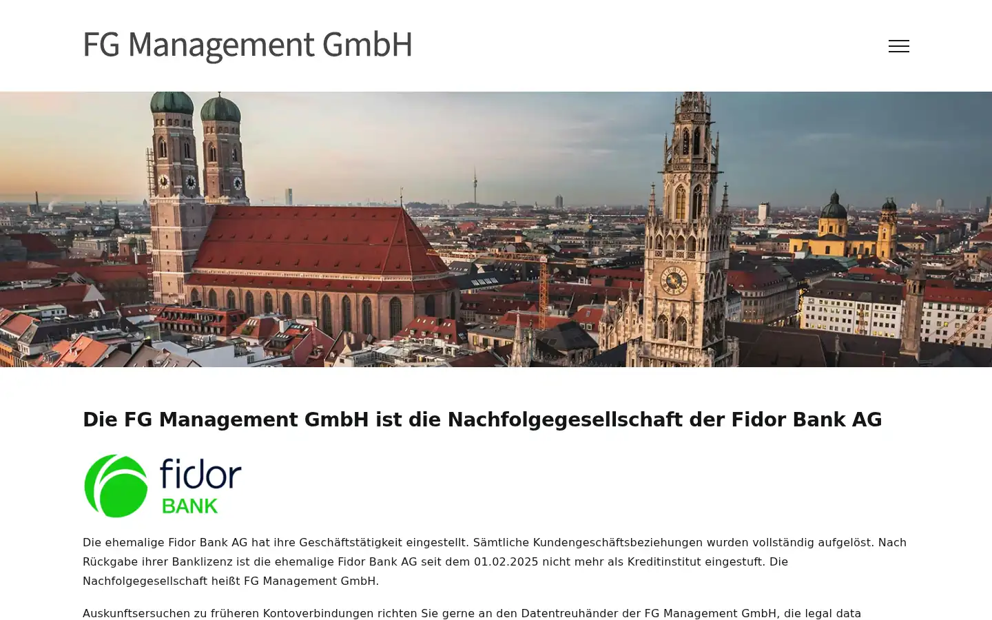 Screenshot of fidor.de