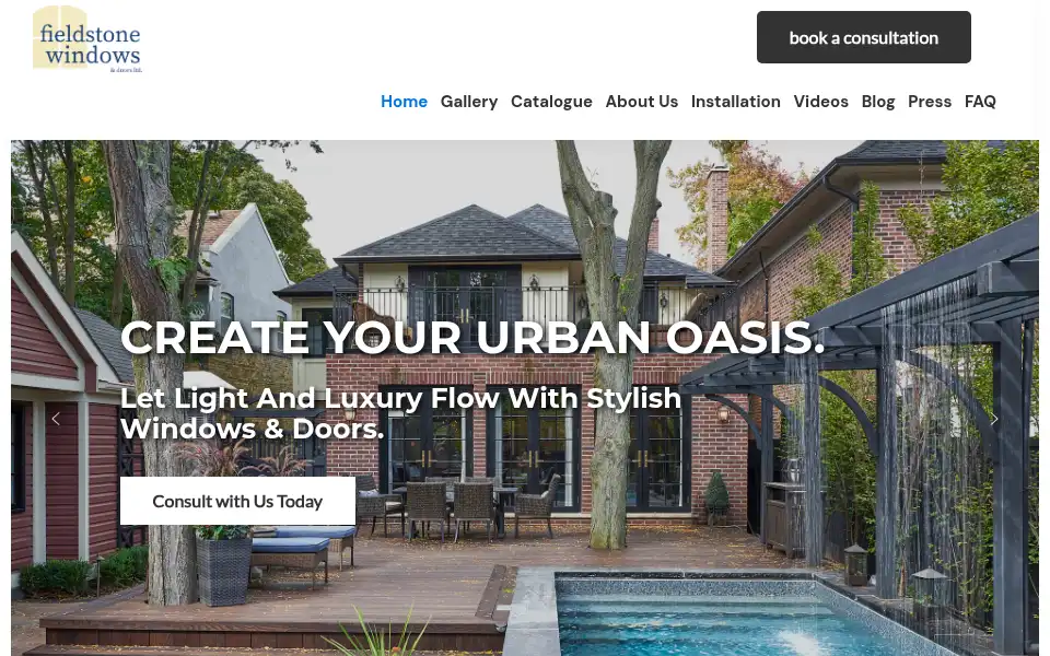 Screenshot of fieldstonewindows.com