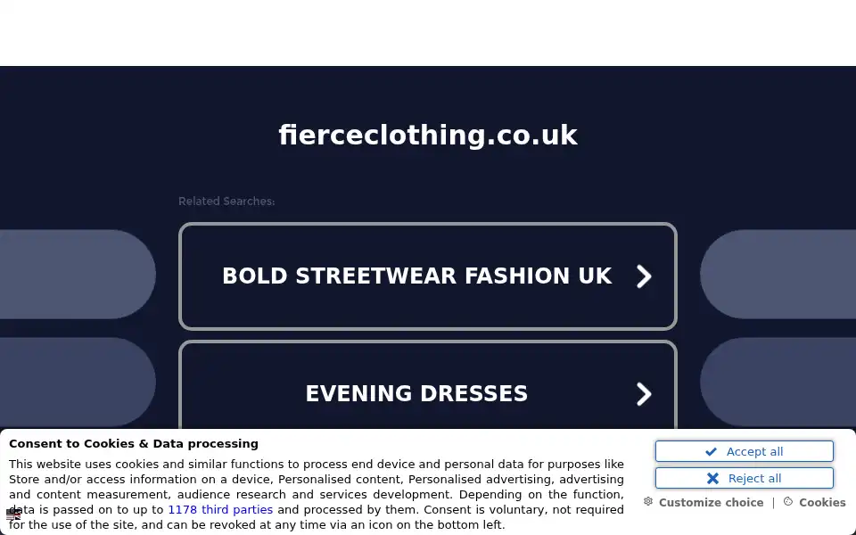 Screenshot of fierceclothing.co.uk