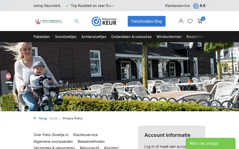 Screenshot of fiets-stoeltje.nl