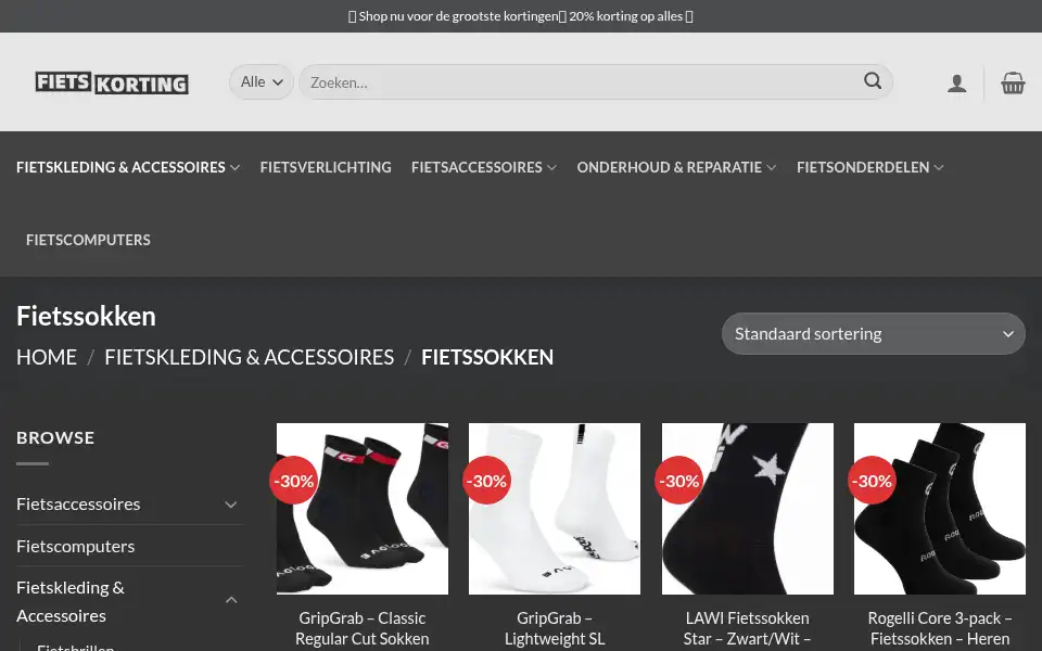 Screenshot of fietskorting.com