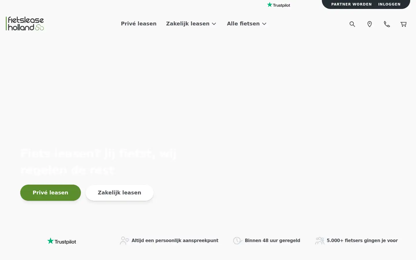Screenshot of fietsleaseholland.nl