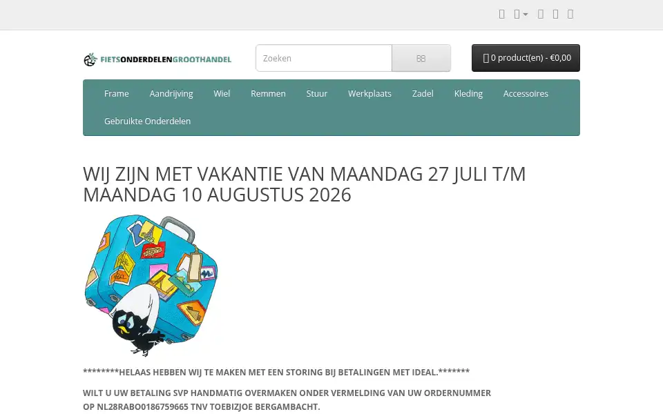 Screenshot of fietsonderdelengroothandel.nl