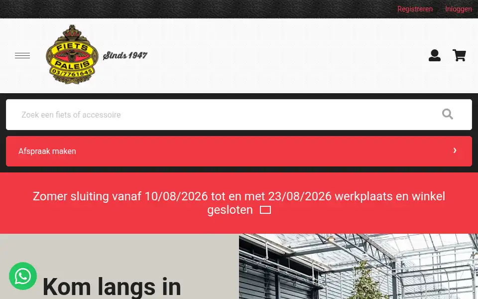 Screenshot of fietspaleis.be