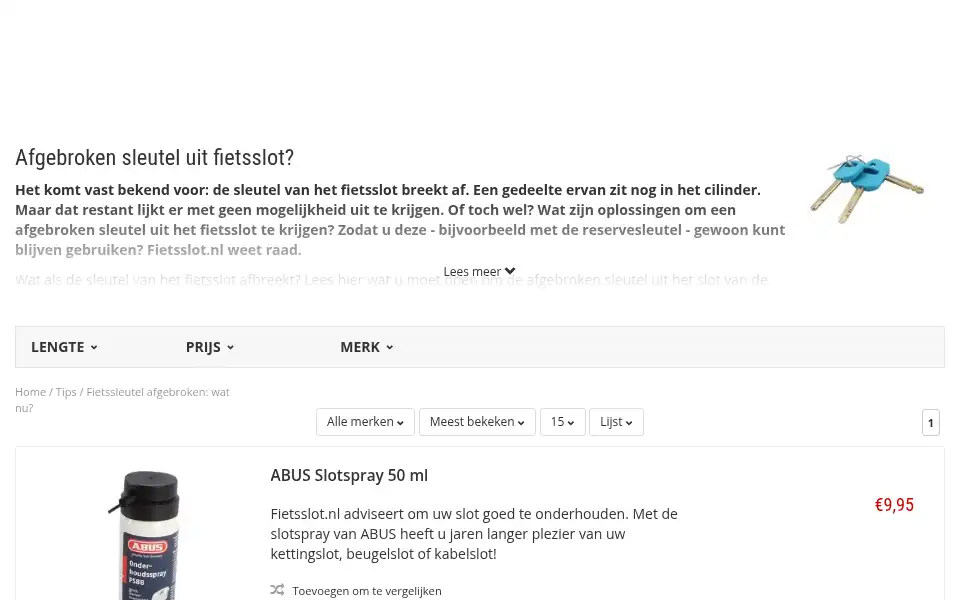 Screenshot of fietsslot.nl