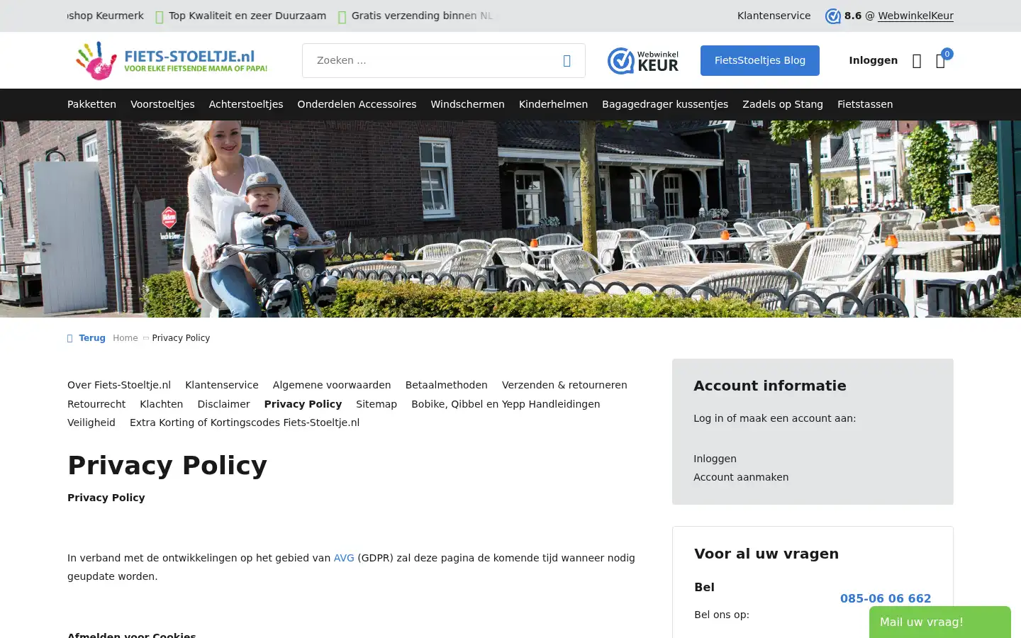 Screenshot of fietstas-winkel.nl