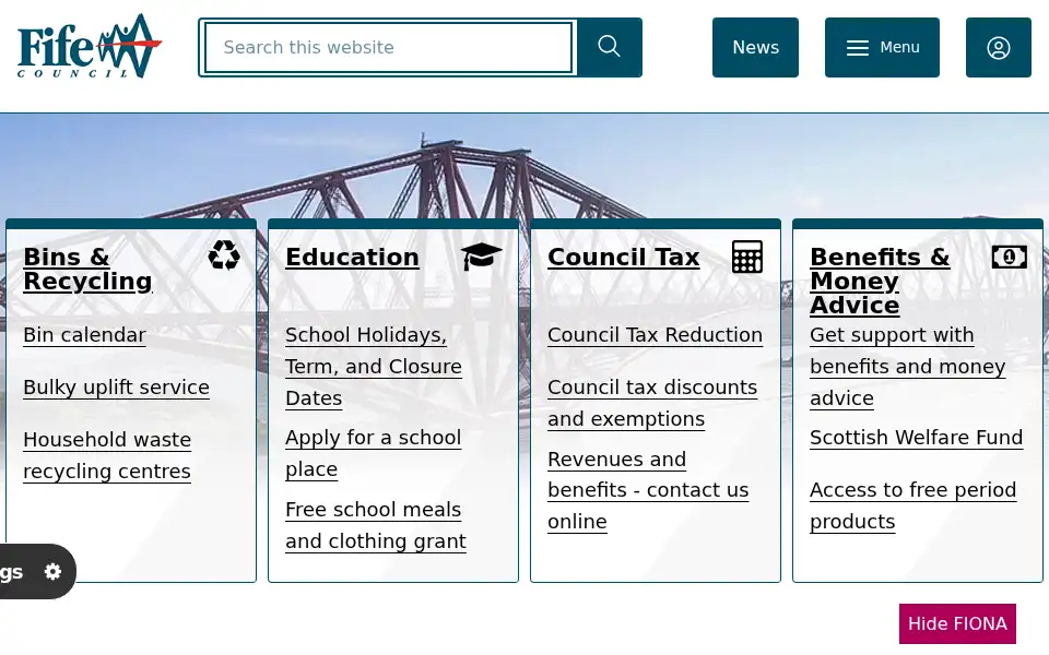 Screenshot of fife.gov.uk