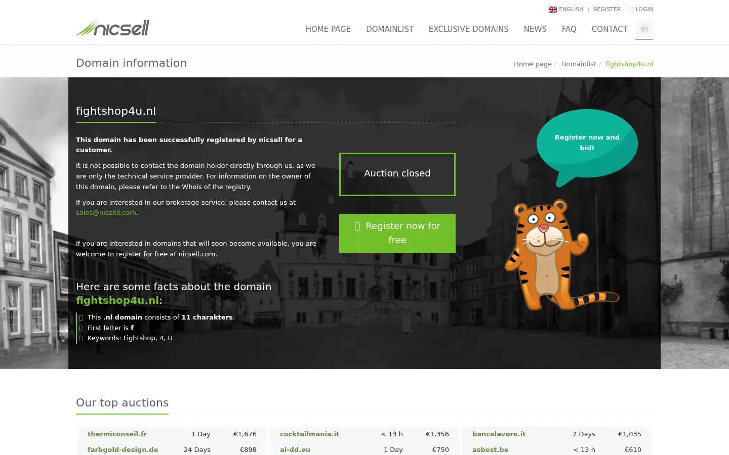 Screenshot of fightshop4u.nl