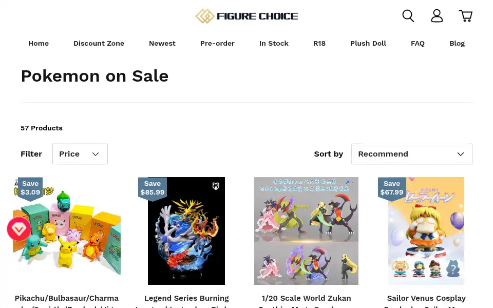 Screenshot of figurechoice.com