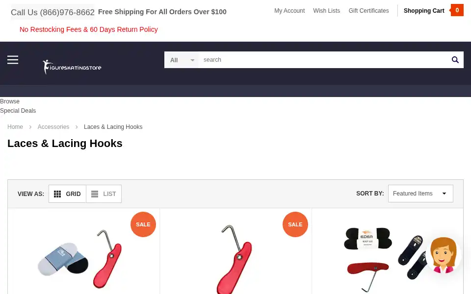 Screenshot of figureskatingstore.com