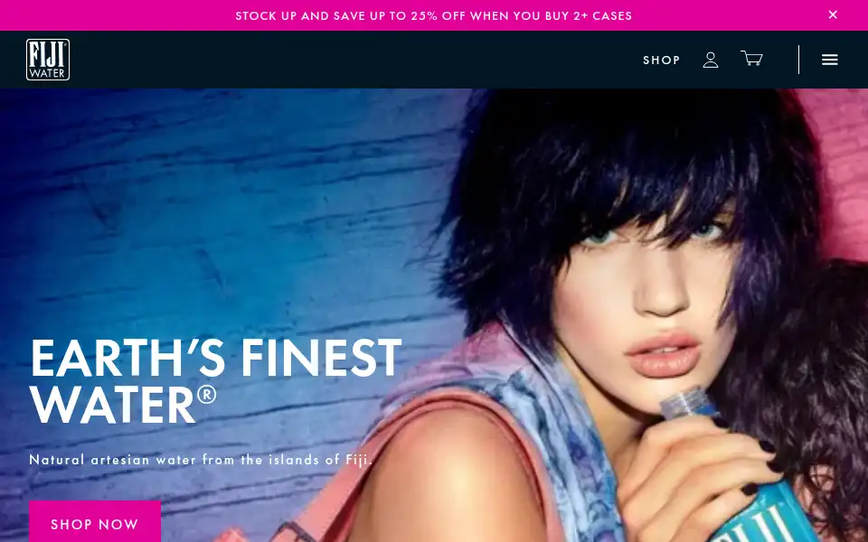 Screenshot of fijiwater.com