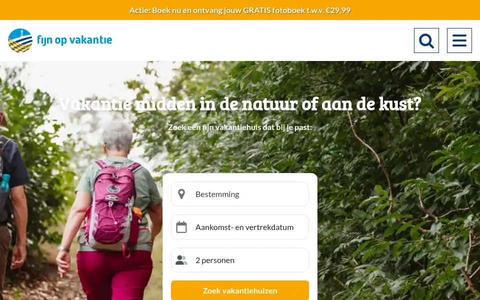 Screenshot of fijnopvakantie.nl