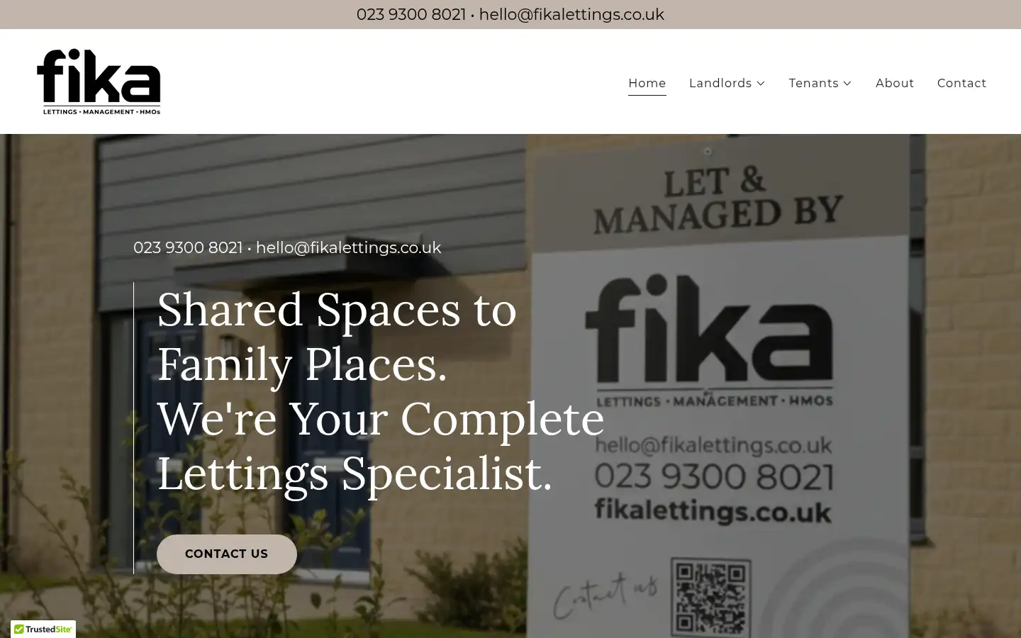 Screenshot of fikalettings.co.uk