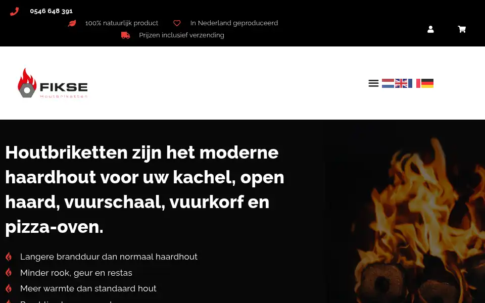 Screenshot of fiksehoutbriketten.nl