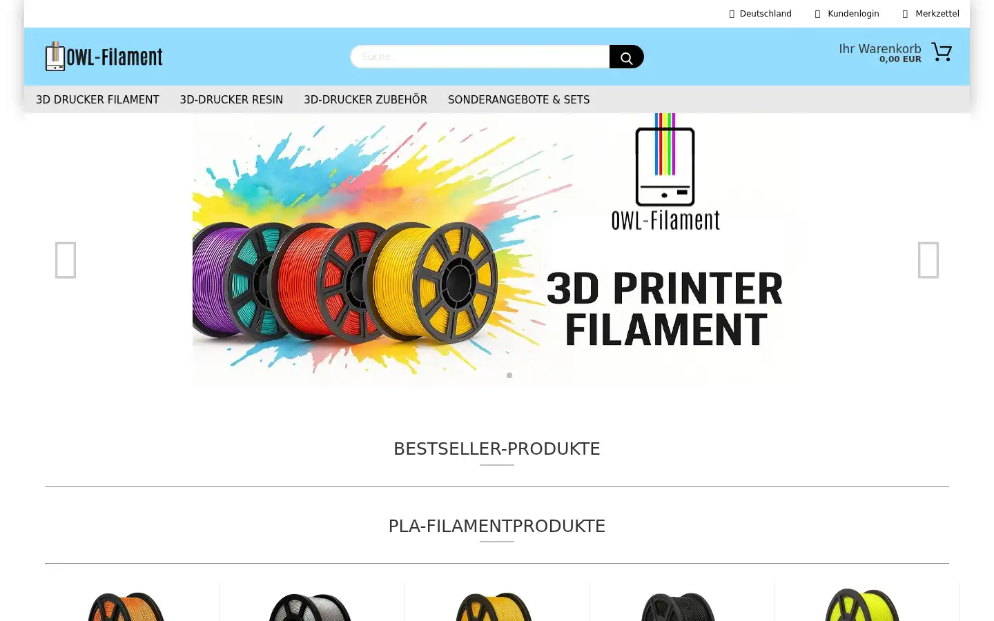 Screenshot of filamentwerk.de