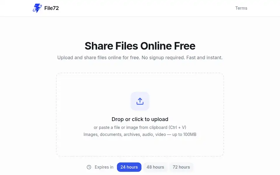 Screenshot of file72.com