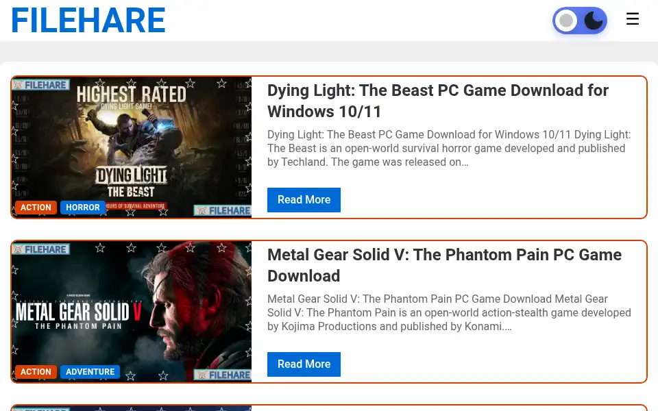 Screenshot of filehare.com