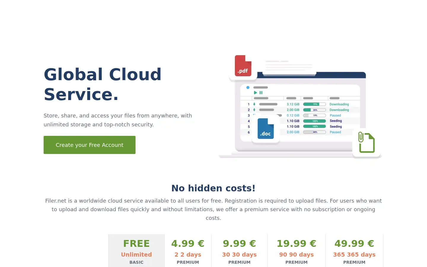 Screenshot of filer.net