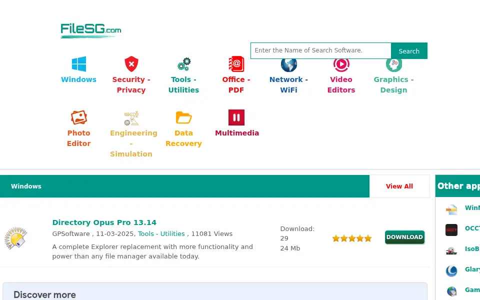Screenshot of filesg.com