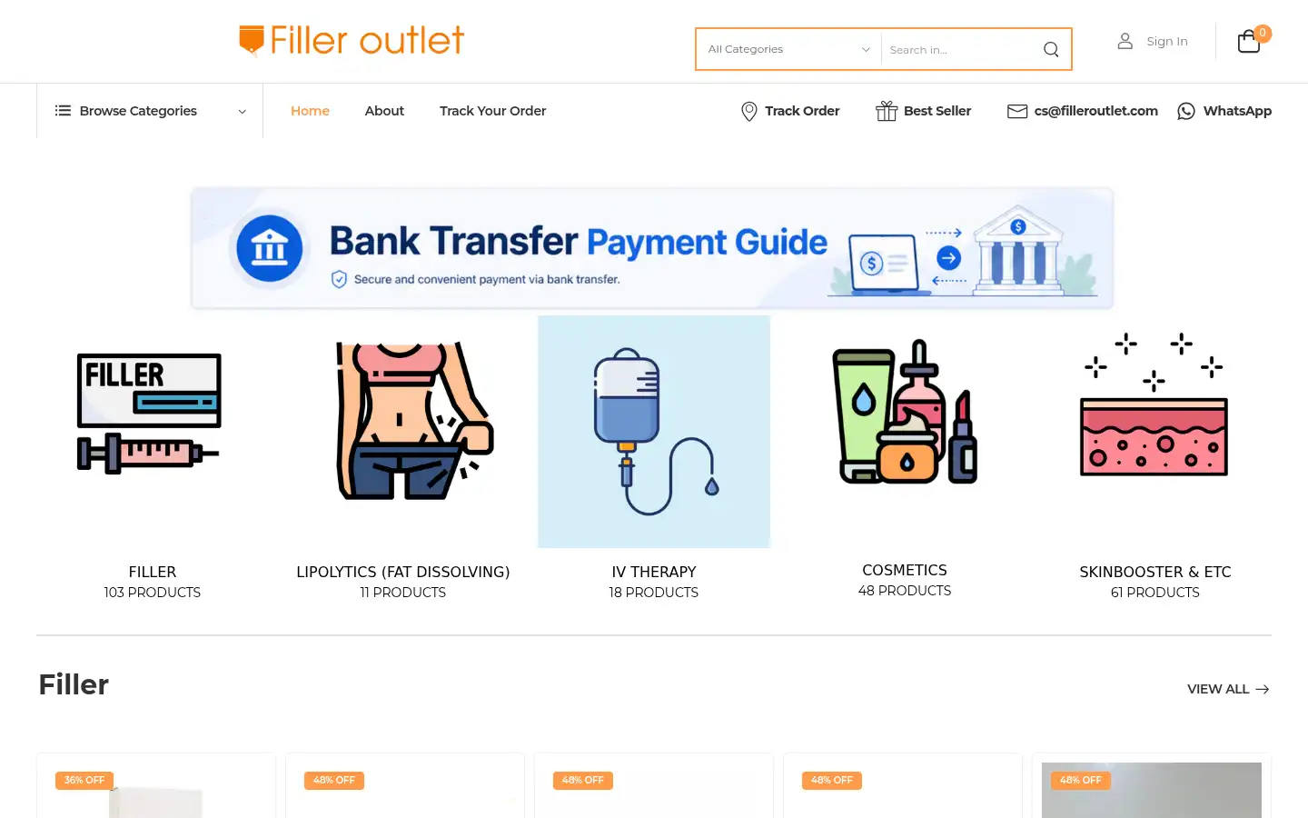 Screenshot of filleroutlet.com