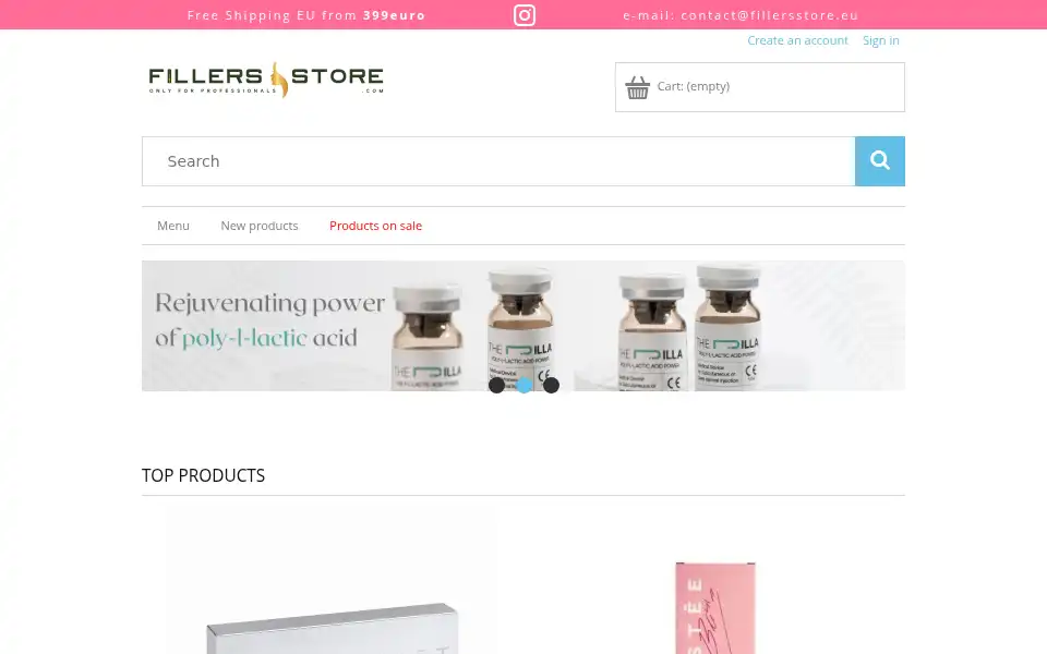 Screenshot of fillersstore.eu