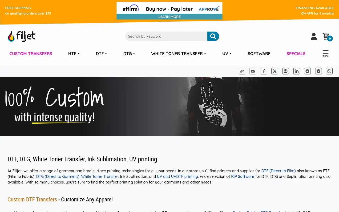 Screenshot of filljet.com
