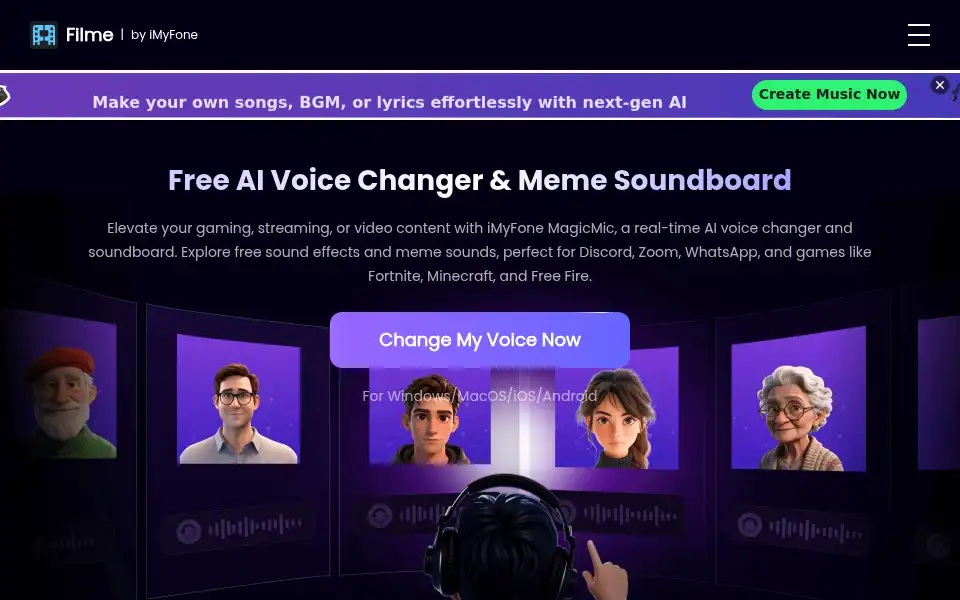 Screenshot of filme.imyfone.com