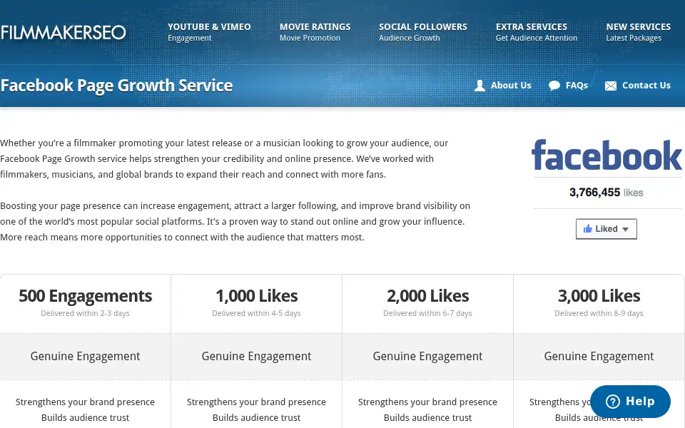 Screenshot of filmmakerseo.com