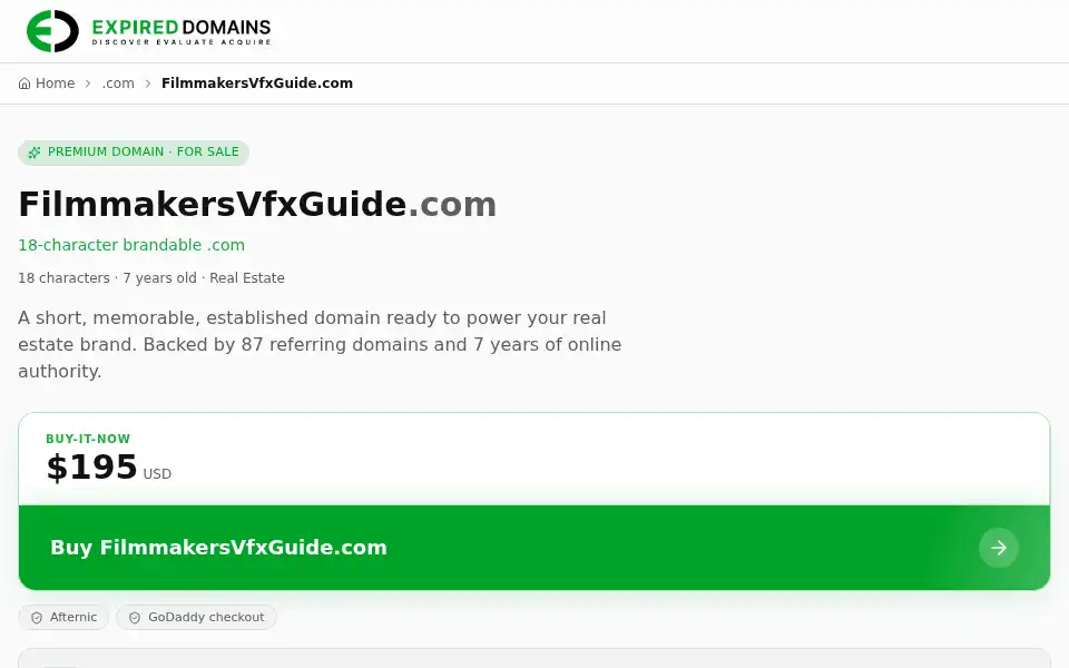Screenshot of filmmakersvfxguide.com