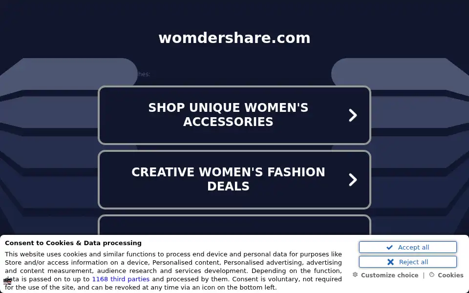 Screenshot of filmora.womdershare.com