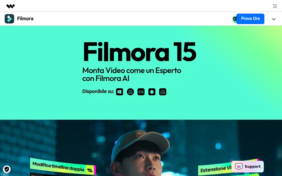 Screenshot of filmora.wondershare.it