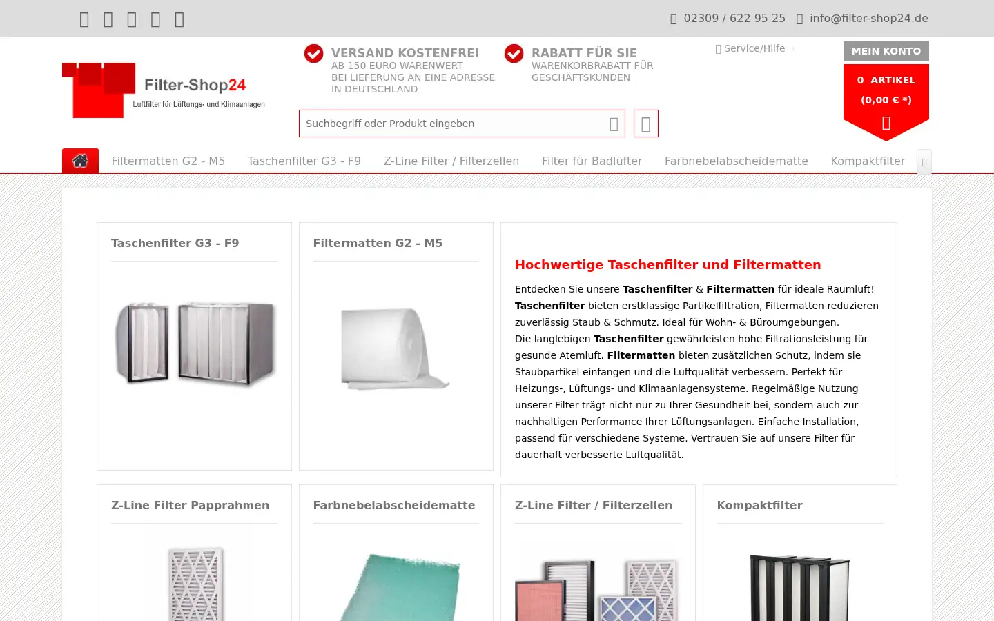 Screenshot of filter-shop24.com