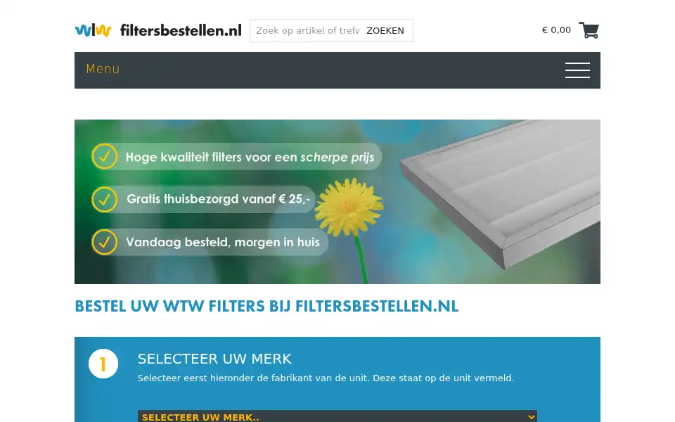 Screenshot of filterdeals.nl