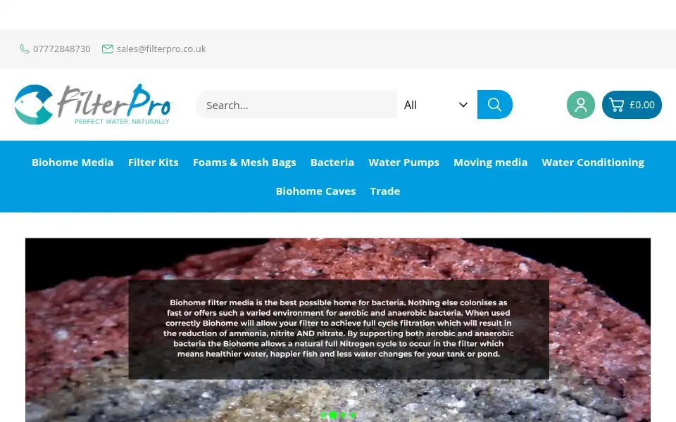 Screenshot of filterpro.co.uk